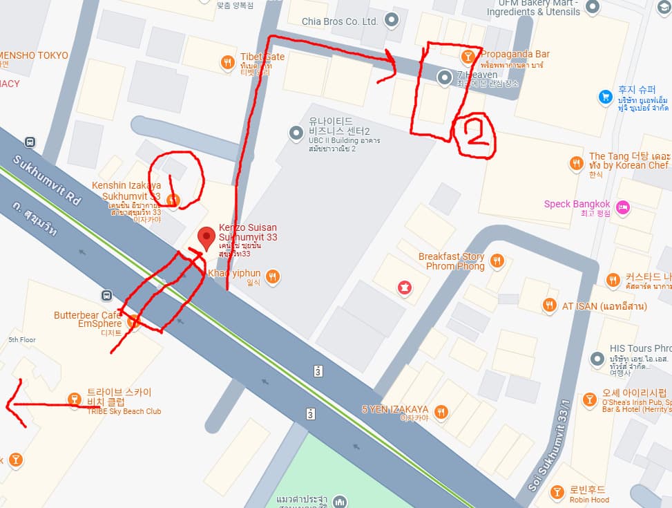 세븐헤븐 지름길 구글지도